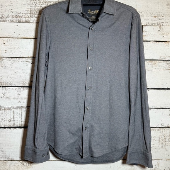 Tasso Elba Shirt Mens Size S Small Gray Long Sleeve Casual Button Up - Picture 1 of 6